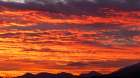 Stunning sunrise skies over Palm Springs, California, USA Art Print